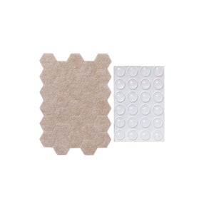 Lot de 123 patins feutre+caoutchouc adhésif STANDERS