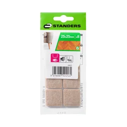 Lot de 8 plaques feutre STANDERS  25x25mm beige