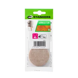 Lot de 4 patins feutre.adhésif STANDERS  marron 50mm