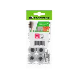 Lot de 4 patins gliss+vis STANDERS  marron 22mm