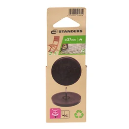 Lot de 4 patins plastique  à clou marron 37mm