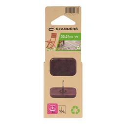 Lot de 4 patins polypropylène à clouer marron STANDERS 35x24mm