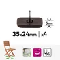 Lot de 4 patins polypropylène à clouer marron STANDERS 35x24mm
