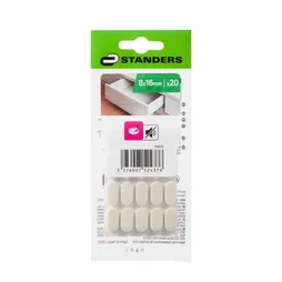 Lot de 20 mousses amortisseur adhésif blanc 8x16mm