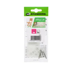 Lot de 8 patins plastique amortissement à visse transparent  17mm