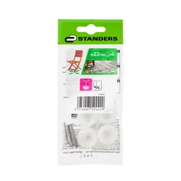Lot de 4 patins plastique amortissement à visse transparent 22mm