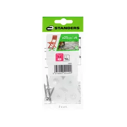 Lot de 4 patins plastique à visse transparent 25mm