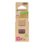 Lot de 4 patins feutre laine+clou marron 24x24mm