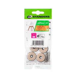 Lot de 4 patins feutre à visser  beige d24mm