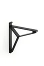 Lot de 2 équerres de fixation murale aluminium mat noir, P.16 cm