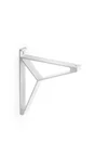 Lot de 2 équerres de fixation murale aluminium mat blanc, P.16 cm