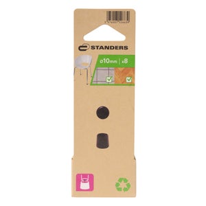 Lot de 8 embouts enveloppant plastique  STANDERS noir 10mm