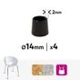 Lot de 4 embouts enveloppant plastique  STANDERS noir 14mm
