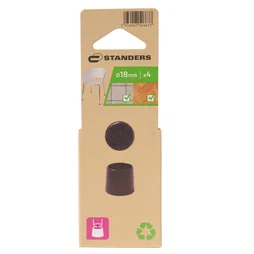 Lot de 4 embouts enveloppant plastique  STANDERS noir 18mm
