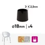 Lot de 4 embouts enveloppant plastique  STANDERS noir 18mm
