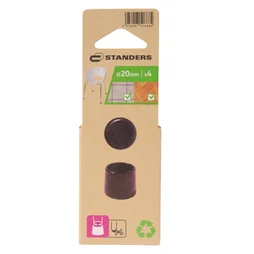 Lot de 4 embouts enveloppant plastique  STANDERS noir 20mm