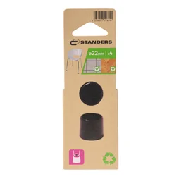 Lot de 4 embouts enveloppant plastique  STANDERS noir 22mm