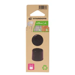 Lot de 4 embouts enveloppant plastique  STANDERS noir 25mm