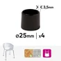 Lot de 4 embouts enveloppant plastique  STANDERS noir 25mm