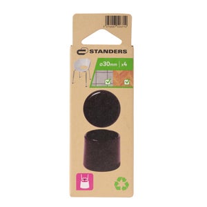 Lot de 4 embouts enveloppant plastique  STANDERS noir 30mm