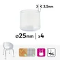 Lot de 4 embouts en pvc STANDERS transparent diam. 25 mm