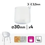 Lot de 4 embouts enveloppant transparent 30mm