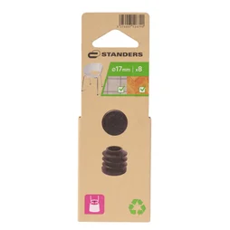 Lot de 8 embouts rentrants en pvc STANDERS noir diam.17 mm
