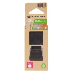 Lot de 4 embouts plastique STANDERS noir diam.30mm
