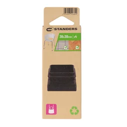 Lot de 4 embouts plastique STANDERS noir 40x40mm