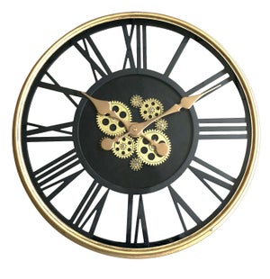 Horloge mécanisme sans fond EMDE doré Diam.54 cm