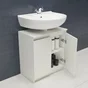 Meuble sous-lavabo l.61 x H.64 x P.35 cm, blanc, Nerea