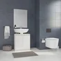 Meuble sous-lavabo l.61 x H.64 x P.35 cm, blanc, Nerea