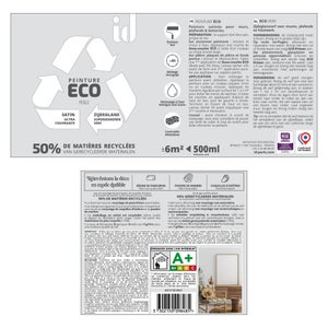 Peinture perle mur / plafond ID Eco satiné 0.5 l