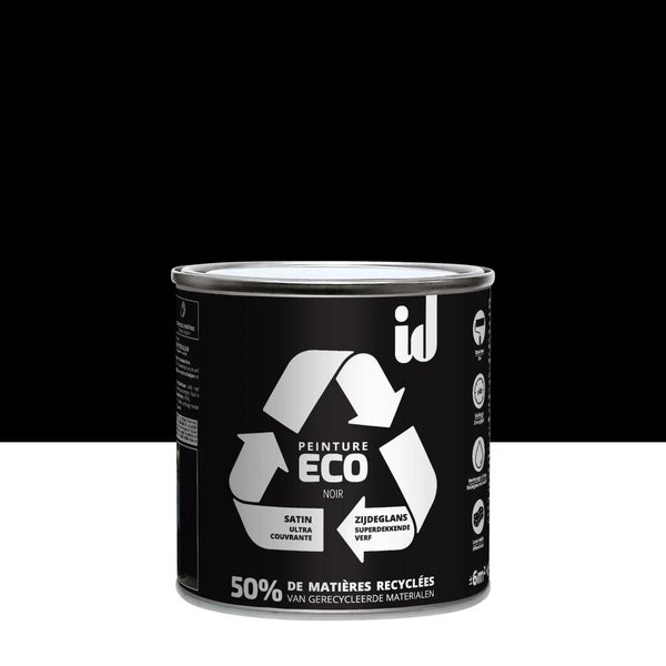 Peinture noir mur / plafond ID Eco satiné 0.5 l