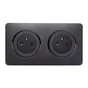Bloc 2 prises affleurantes, complet Lumia, LEXMAN, black
