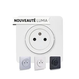 Prise avec terre affleurante, complet, LEXMAN Lumia, blanc