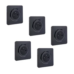 Lot de 5 prises avec terre, complet Lumia, LEXMAN, black