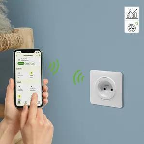 Prise avec terre connectée, LEXMAN Lumia, blanc, compatible ENKI
