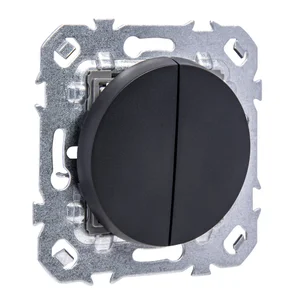 Double interrupteur va-et-vient, LEXMAN Lumia, noir
