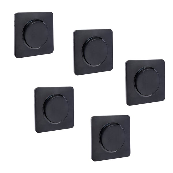 Lot de 5 interrupteurs va-et-vient avec plaque complet, LEXMAN Lumia, noir