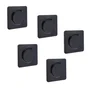 Lot de 5 interrupteurs va-et-vient avec plaque complet, LEXMAN Lumia, noir