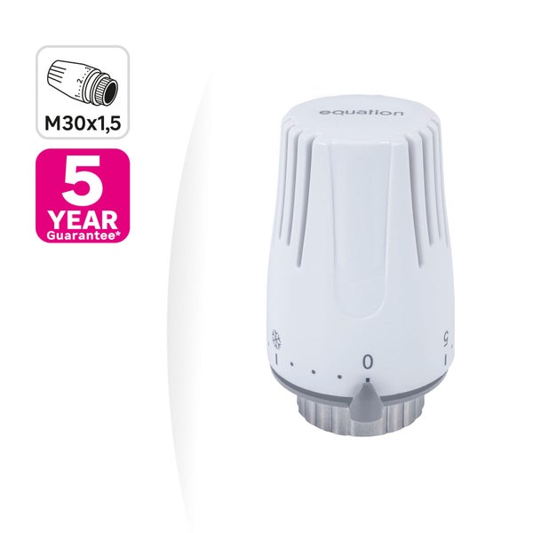 Tete thermostatique droit M30X1,5 laiton blanc EQUATION