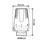 Tete thermostatique droit M30X1,5 laiton blanc EQUATION