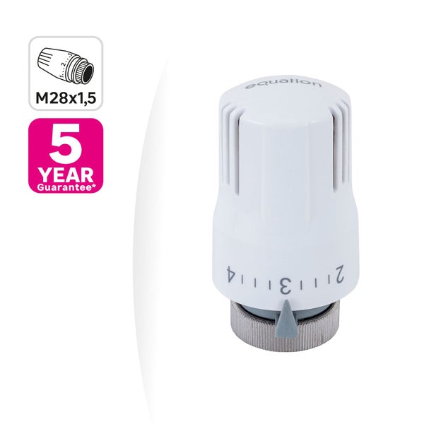 Tete thermostatique droit M28X1,5 laiton blanc EQUATION