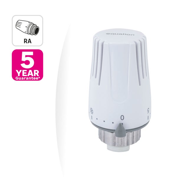 Tete thermostatique droit Femelle M30 x 1.5 laiton blanc EQUATION