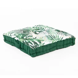 Coussin de sol coton imprime 60x60x12cm jungle forest
