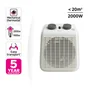 Radiateur soufflant salle de bain mobile électrique EQUATION Five 2000 W