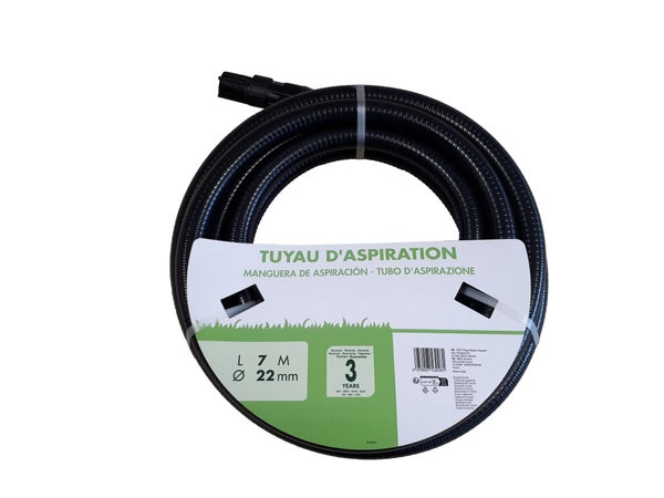 Tuyau d'aspiration équipé crépine plastique L7m D22mm