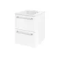 Meuble sous-vasque 2 tiroirs, REMIX, l.45 x H.57.7 x P.46 cm, blanc brillant