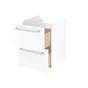 Meuble sous-vasque 2 tiroirs, REMIX, l.45 x H.57.7 x P.46 cm, blanc brillant